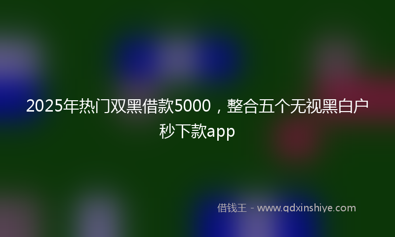 2025年热门双黑借款5000，整合五个无视黑白户秒下款app
