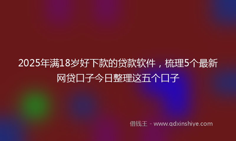 2025年满18岁好下款的贷款软件，梳理5个最新网贷口子今日整理这五个口子