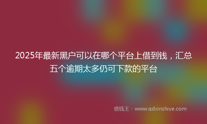 2025年最新黑户可以在哪个平台上借到钱，汇总五个逾期太多仍可下款的平台