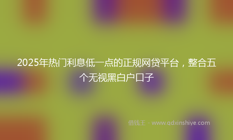2025年热门利息低一点的正规网贷平台，整合五个无视黑白户口子