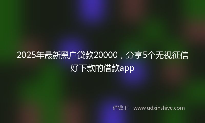2025年最新黑户贷款20000，分享5个无视征信好下款的借款app