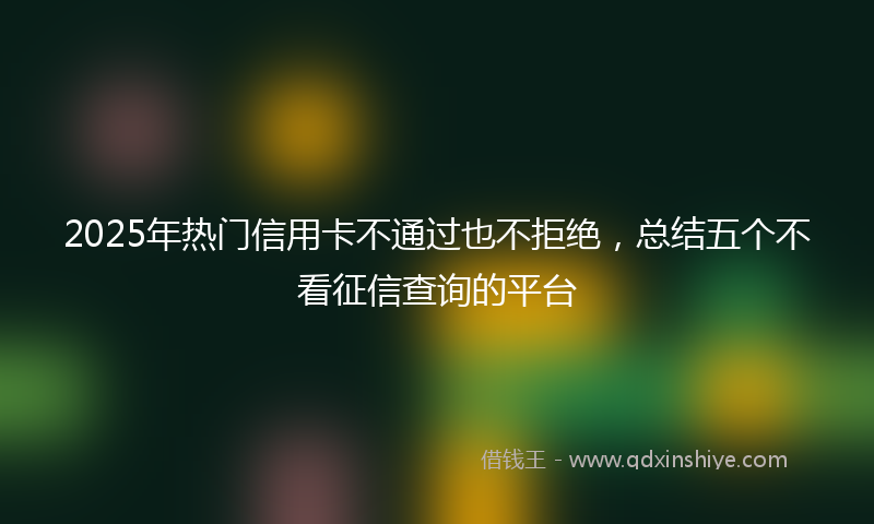 2025年热门信用卡不通过也不拒绝，总结五个不看征信查询的平台