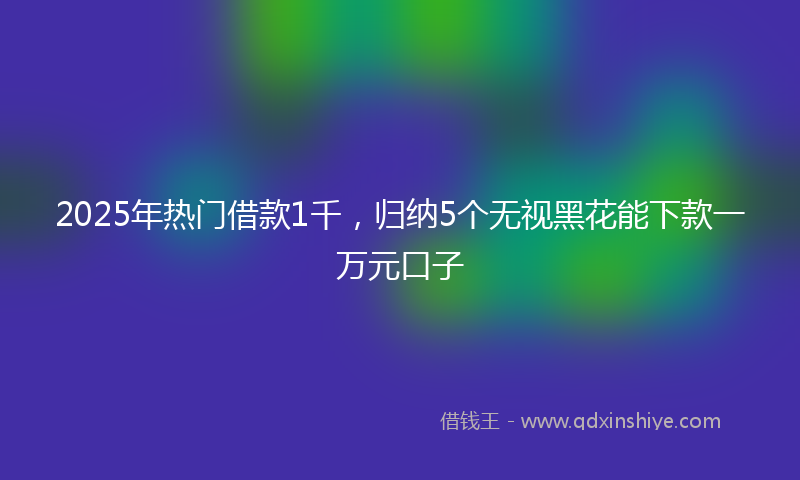 2025年热门借款1千，归纳5个无视黑花能下款一万元口子