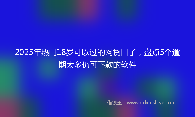 2025年热门18岁可以过的网贷口子，盘点5个逾期太多仍可下款的软件