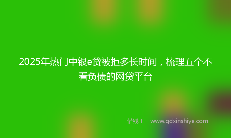 2025年热门中银e贷被拒多长时间，梳理五个不看负债的网贷平台