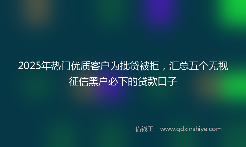 2025年热门优质客户为批贷被拒，汇总五个无视征信黑户必下的贷款口子