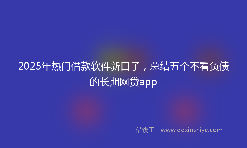 2025年热门借款软件新口子，总结五个不看负债的长期网贷app