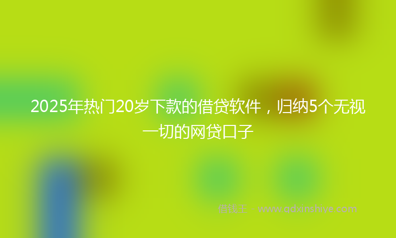 2025年热门20岁下款的借贷软件，归纳5个无视一切的网贷口子