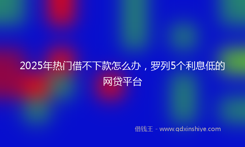 2025年热门借不下款怎么办，罗列5个利息低的网贷平台