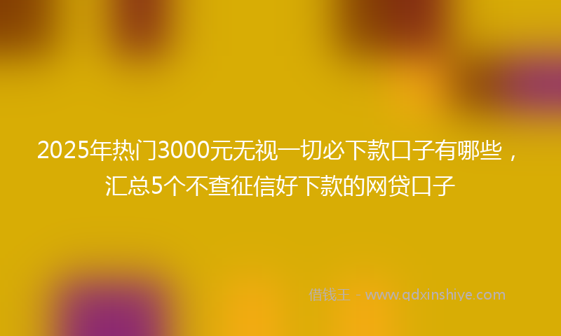 2025年热门3000元无视一切必下款口子有哪些，汇总5个不查征信好下款的网贷口子