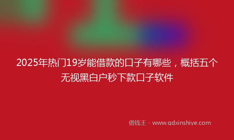 2025年热门19岁能借款的口子有哪些，概括五个无视黑白户秒下款口子软件