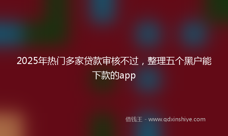 2025年热门多家贷款审核不过，整理五个黑户能下款的app