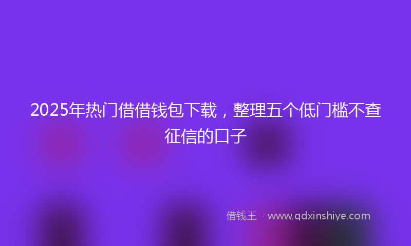 2025年热门借借钱包下载，整理五个低门槛不查征信的口子
