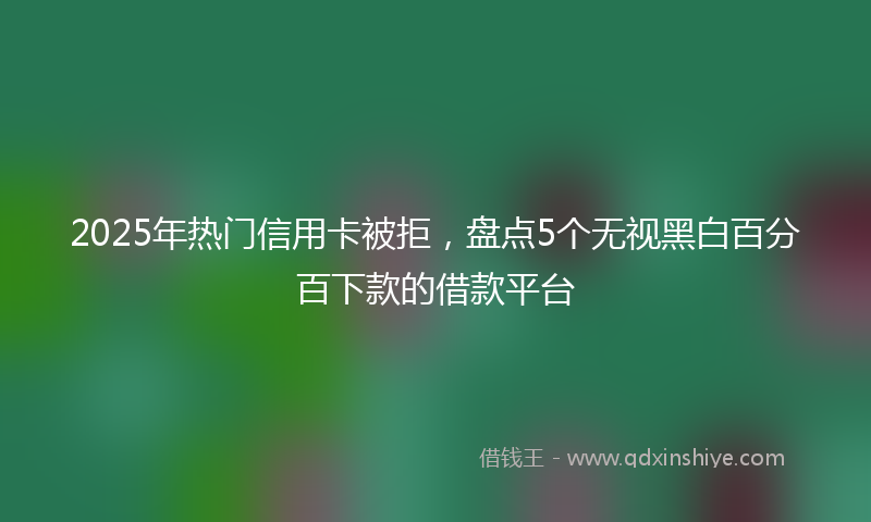 2025年热门信用卡被拒，盘点5个无视黑白百分百下款的借款平台
