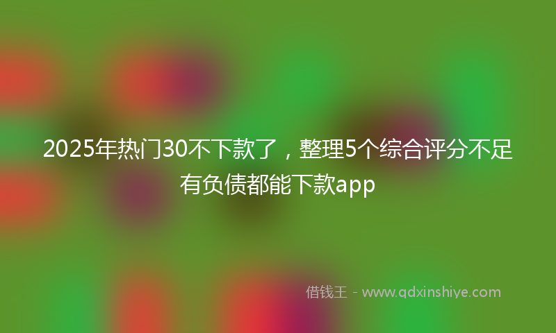 2025年热门30不下款了，整理5个综合评分不足有负债都能下款app