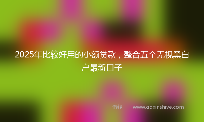2025年比较好用的小额贷款，整合五个无视黑白户最新口子