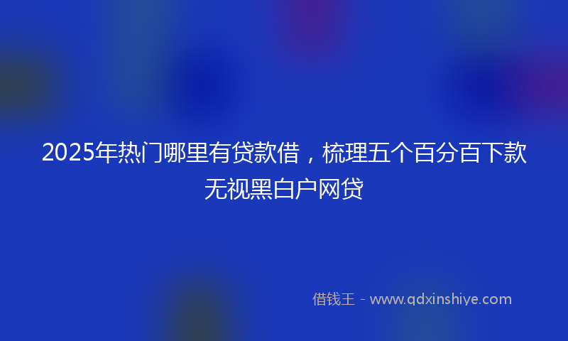 2025年热门哪里有贷款借，梳理五个百分百下款无视黑白户网贷