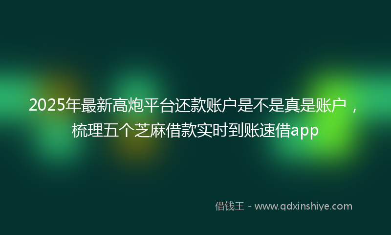 2025年最新高炮平台还款账户是不是真是账户，梳理五个芝麻借款实时到账速借app