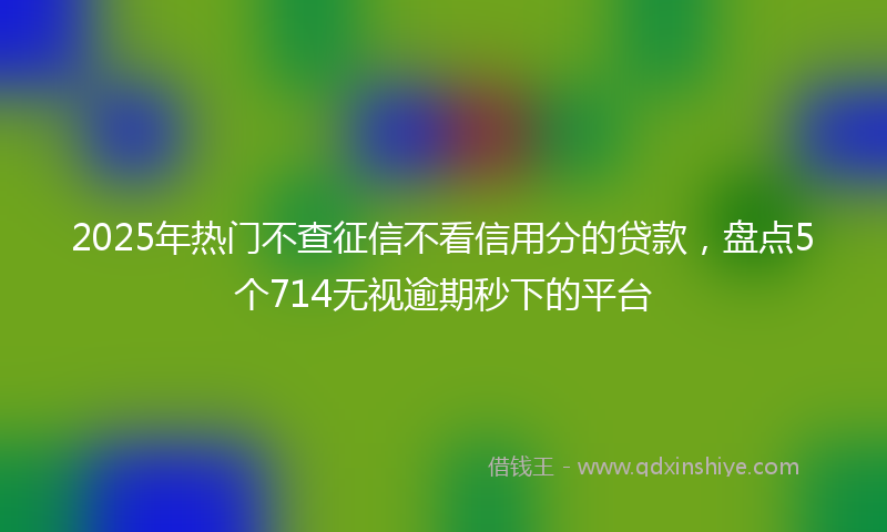 2025年热门不查征信不看信用分的贷款，盘点5个714无视逾期秒下的平台