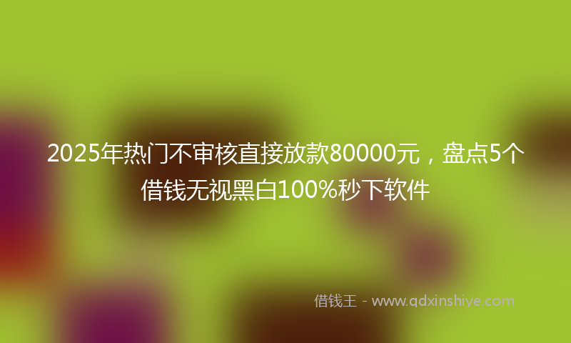 2025年热门不审核直接放款80000元，盘点5个借钱无视黑白100%秒下软件