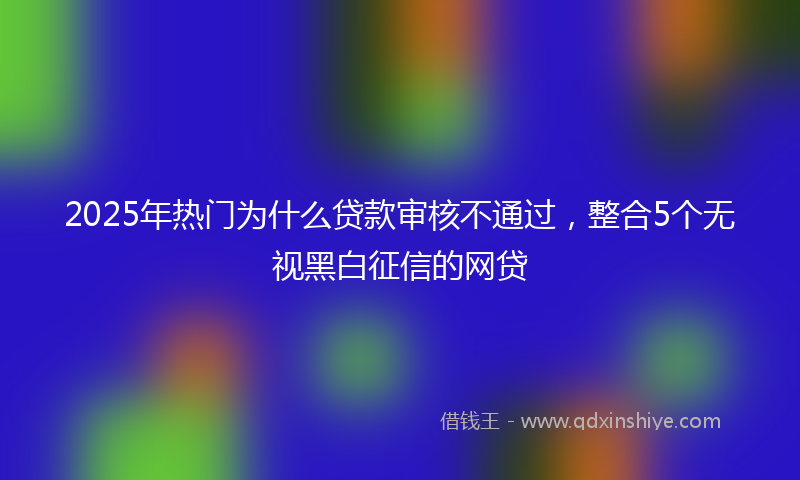 2025年热门为什么贷款审核不通过，整合5个无视黑白征信的网贷