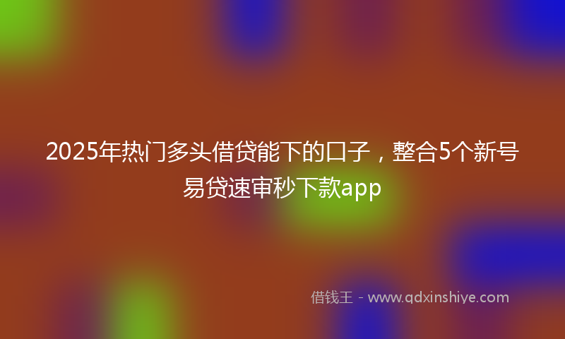 2025年热门多头借贷能下的口子，整合5个新号易贷速审秒下款app