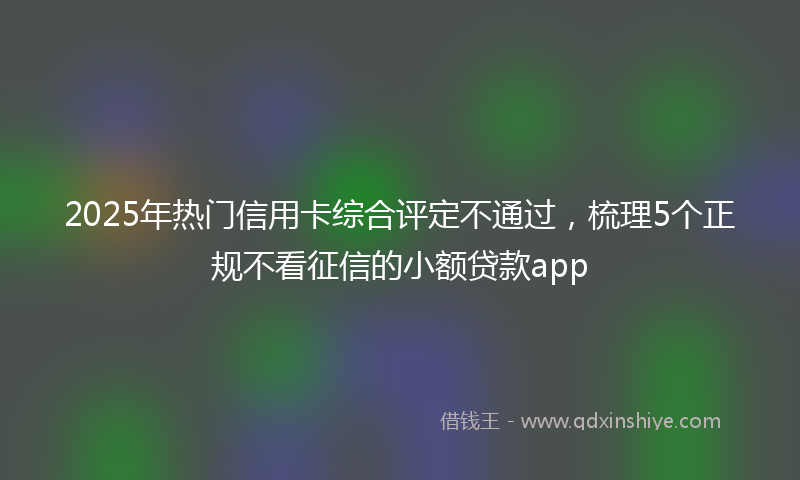 2025年热门信用卡综合评定不通过，梳理5个正规不看征信的小额贷款app