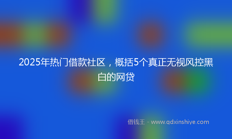 2025年热门借款社区，概括5个真正无视风控黑白的网贷