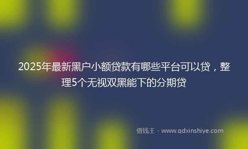 2025年最新黑户小额贷款有哪些平台可以贷，整理5个无视双黑能下的分期贷