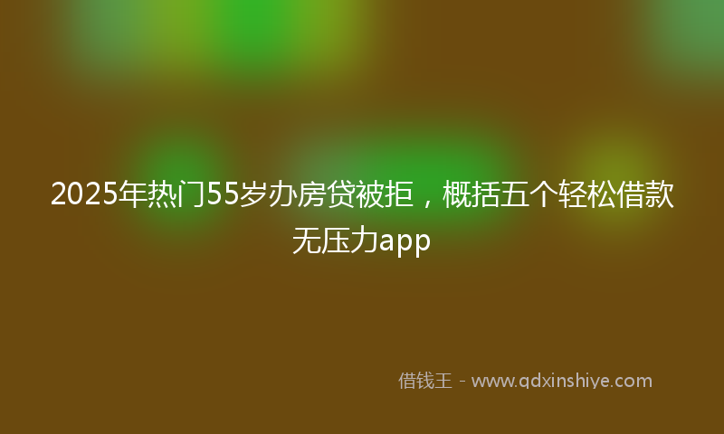 2025年热门55岁办房贷被拒，概括五个轻松借款无压力app