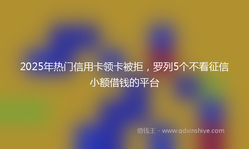 2025年热门信用卡领卡被拒，罗列5个不看征信小额借钱的平台
