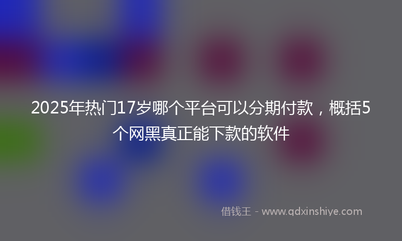 2025年热门17岁哪个平台可以分期付款，概括5个网黑真正能下款的软件
