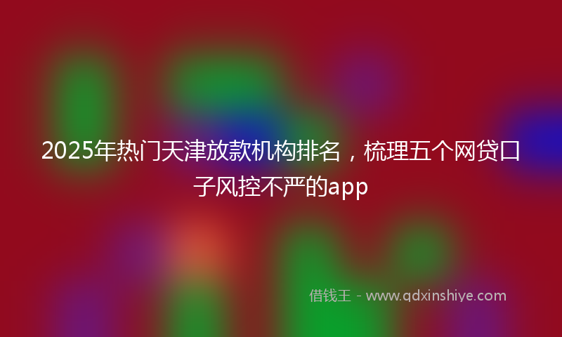2025年热门天津放款机构排名，梳理五个网贷口子风控不严的app