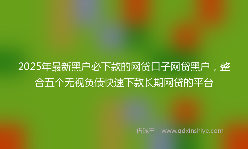 2025年最新黑户必下款的网贷口子网贷黑户，整合五个无视负债快速下款长期网贷的平台