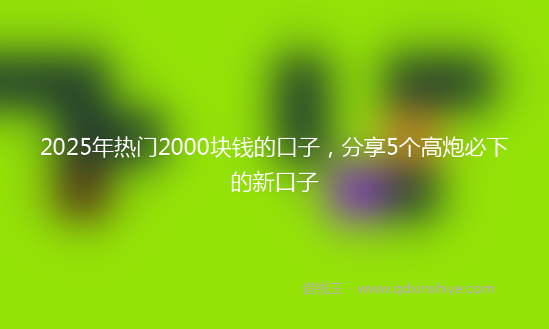 2025年热门2000块钱的口子，分享5个高炮必下的新口子