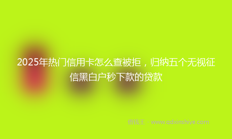2025年热门信用卡怎么查被拒，归纳五个无视征信黑白户秒下款的贷款