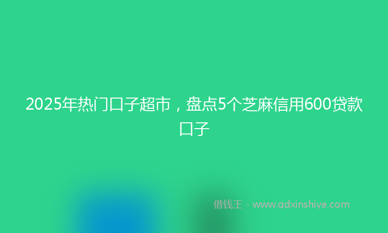 2025年热门口子超市，盘点5个芝麻信用600贷款口子