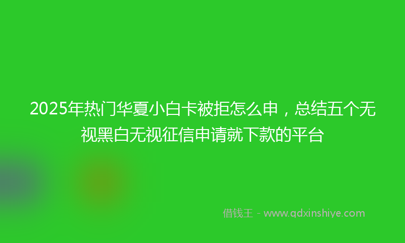 2025年热门华夏小白卡被拒怎么申，总结五个无视黑白无视征信申请就下款的平台