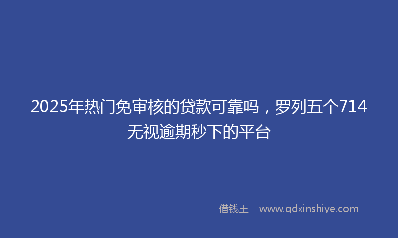 2025年热门免审核的贷款可靠吗，罗列五个714无视逾期秒下的平台