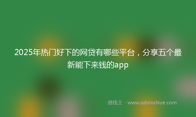 2025年热门好下的网贷有哪些平台，分享五个最新能下来钱的app