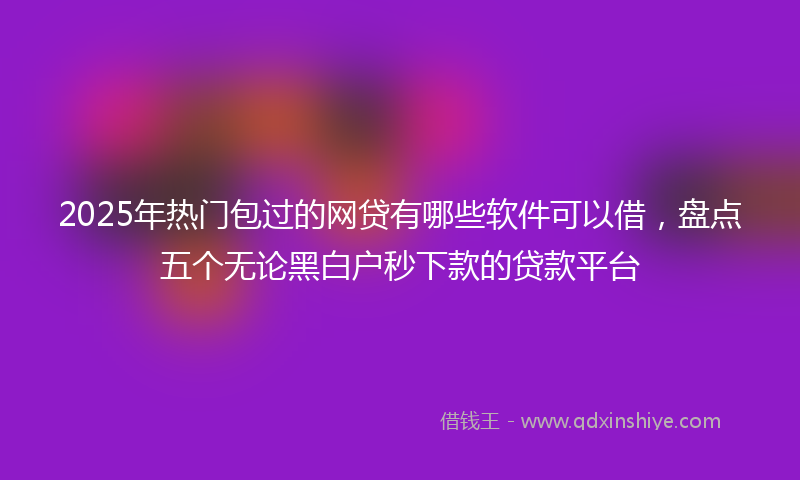 2025年热门包过的网贷有哪些软件可以借，盘点五个无论黑白户秒下款的贷款平台