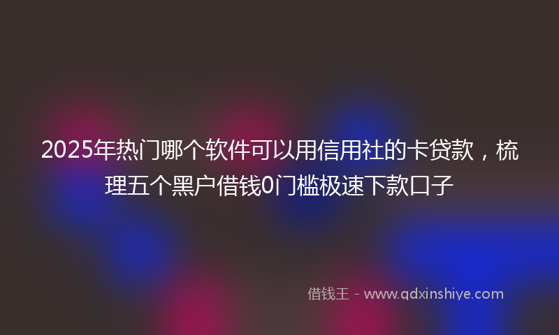 2025年热门哪个软件可以用信用社的卡贷款，梳理五个黑户借钱0门槛极速下款口子