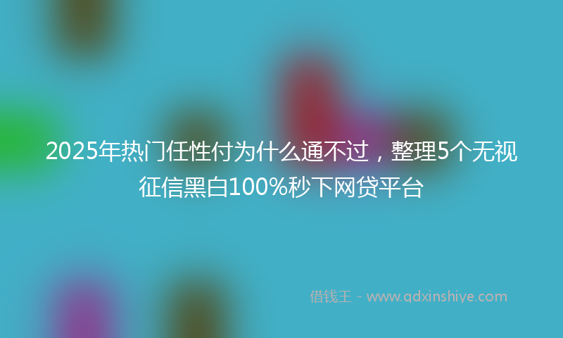 2025年热门任性付为什么通不过，整理5个无视征信黑白100%秒下网贷平台