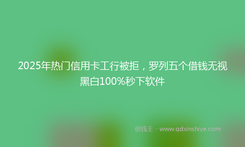 2025年热门信用卡工行被拒，罗列五个借钱无视黑白100%秒下软件