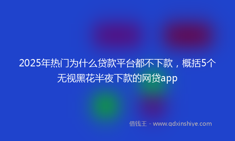 2025年热门为什么贷款平台都不下款，概括5个无视黑花半夜下款的网贷app