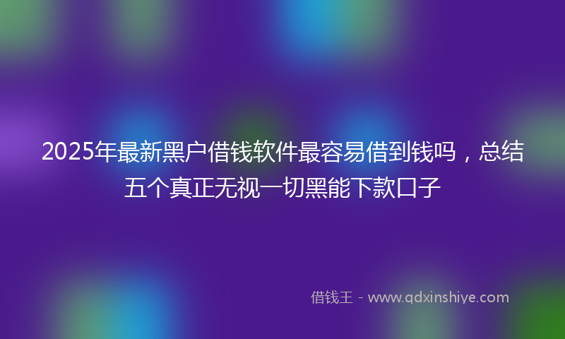 2025年最新黑户借钱软件最容易借到钱吗，总结五个真正无视一切黑能下款口子
