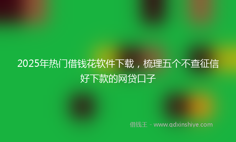 2025年热门借钱花软件下载，梳理五个不查征信好下款的网贷口子