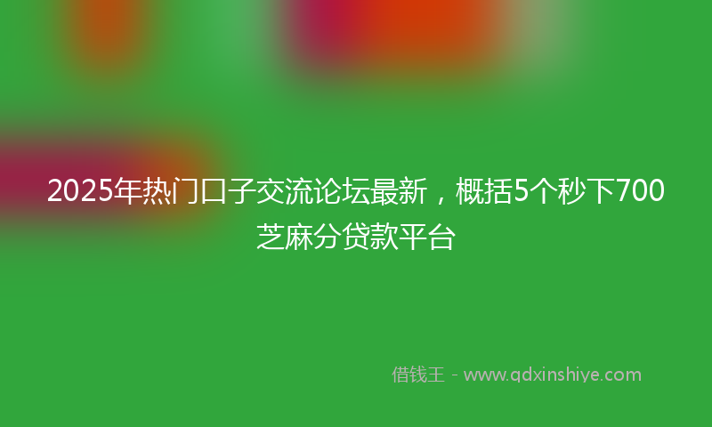 2025年热门口子交流论坛最新，概括5个秒下700芝麻分贷款平台