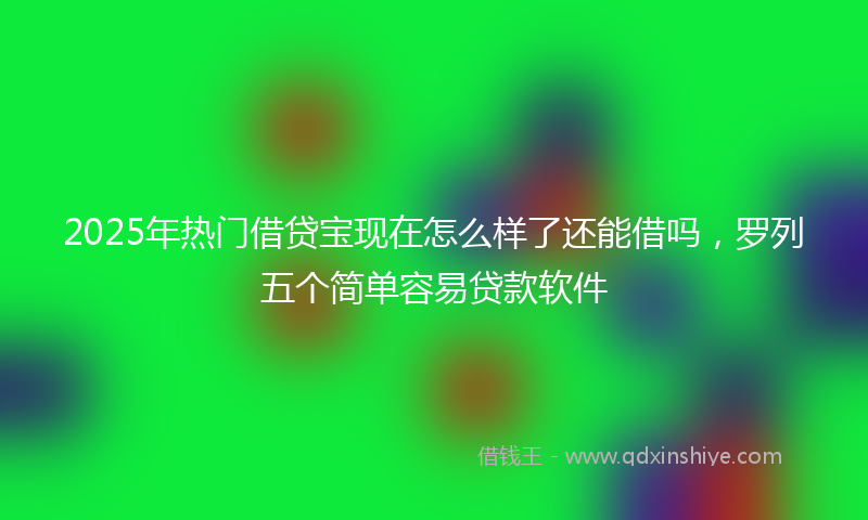 2025年热门借贷宝现在怎么样了还能借吗，罗列五个简单容易贷款软件