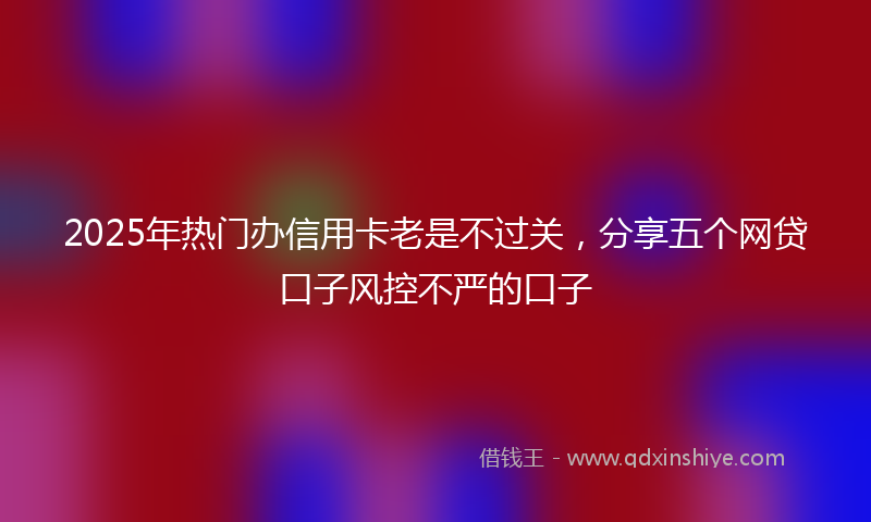 2025年热门办信用卡老是不过关，分享五个网贷口子风控不严的口子